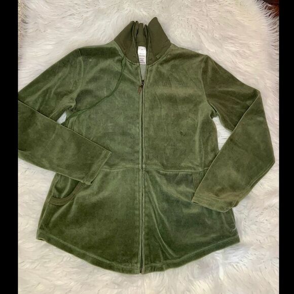 Velour Zip up Sweater - Picture 3 of 10